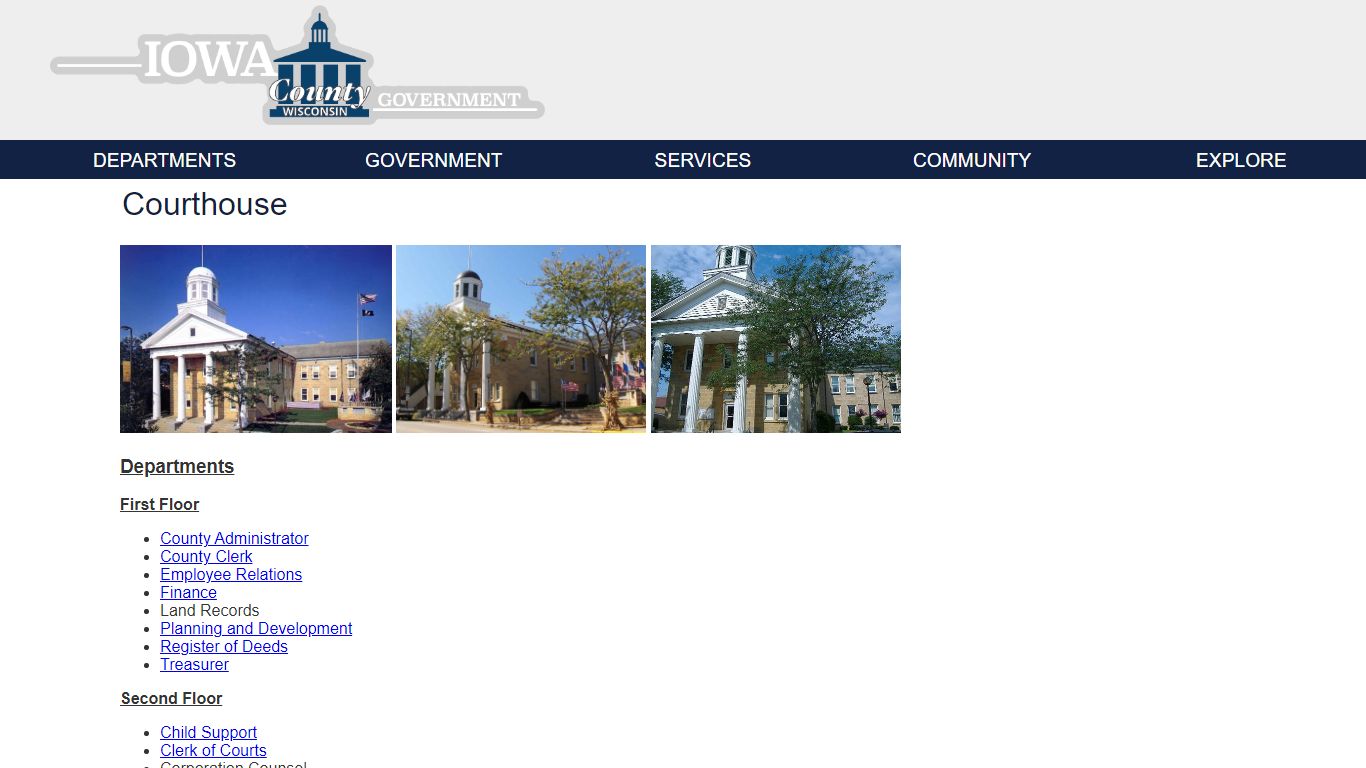 Welcome to the Official Website of Iowa County, WI - Courthouse